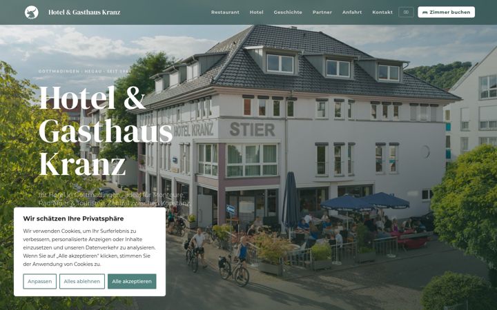 Screenshot of hotelkranz.de