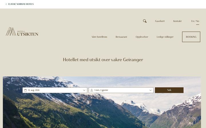 Screenshot of hotell-utsikten.no