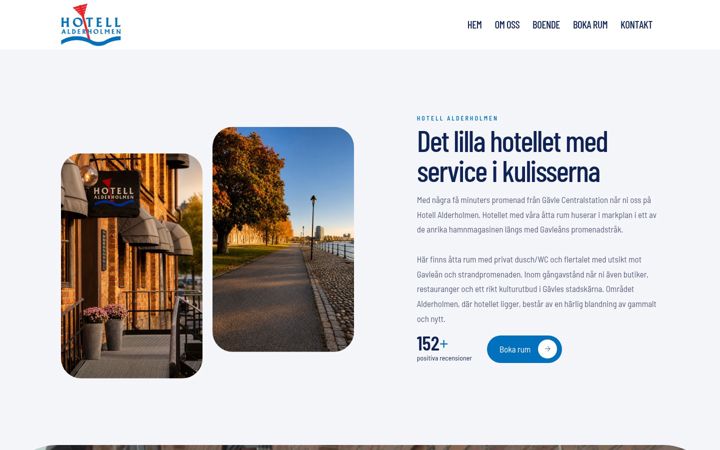 Screenshot of hotellalderholmen.se