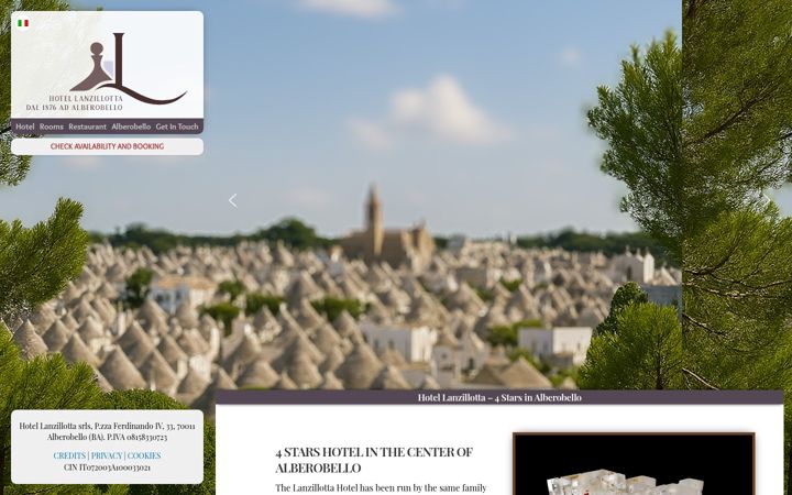 Screenshot of hotellanzillotta.it