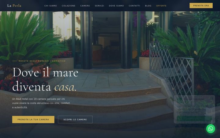 Screenshot of hotellaperlaroseto.it