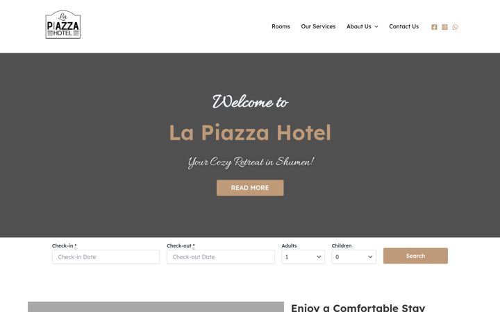Screenshot of hotellapiazza.com