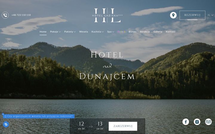 Screenshot of hotellaziska.com.pl
