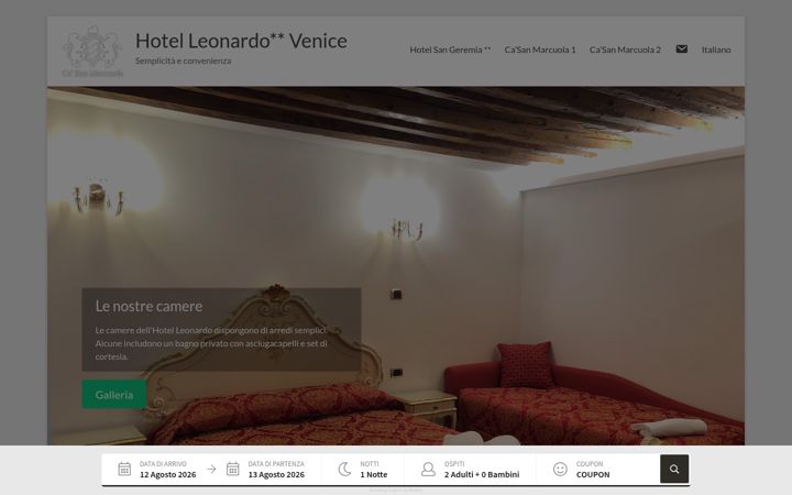 Screenshot of hotelleonardovenice.com
