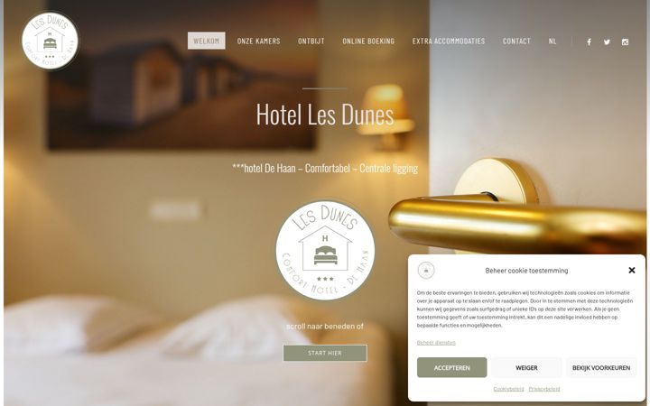 Screenshot of hotellesdunes.be