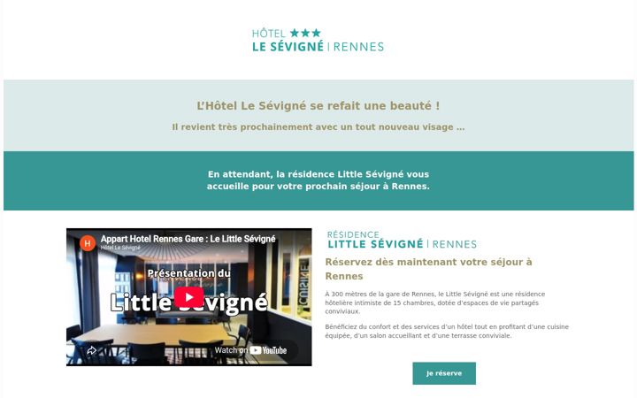 Screenshot of hotellesevigne.fr