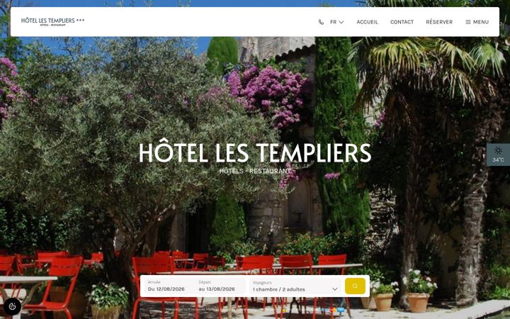 Screenshot of hotellestempliers.fr