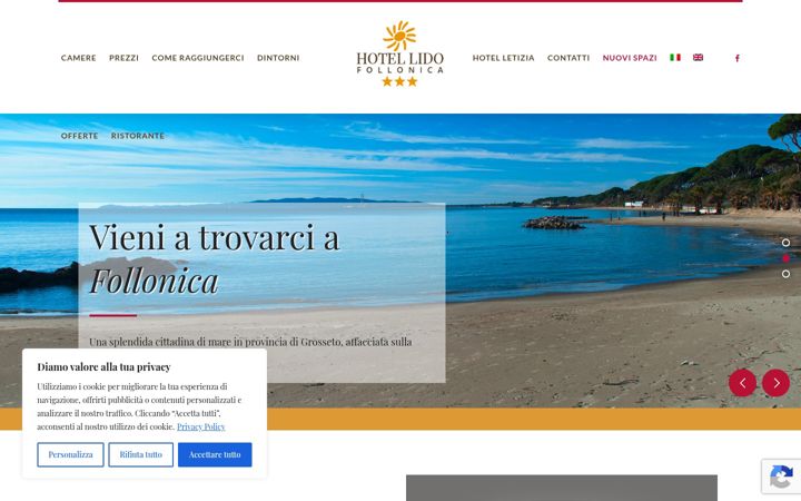 Screenshot of hotellidofollonica.com