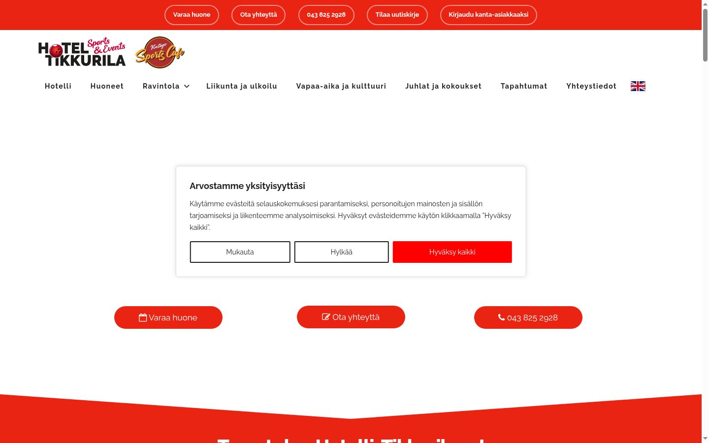 Captura de pantalla del banner de consentimiento mostrado antes de cualquier interacción