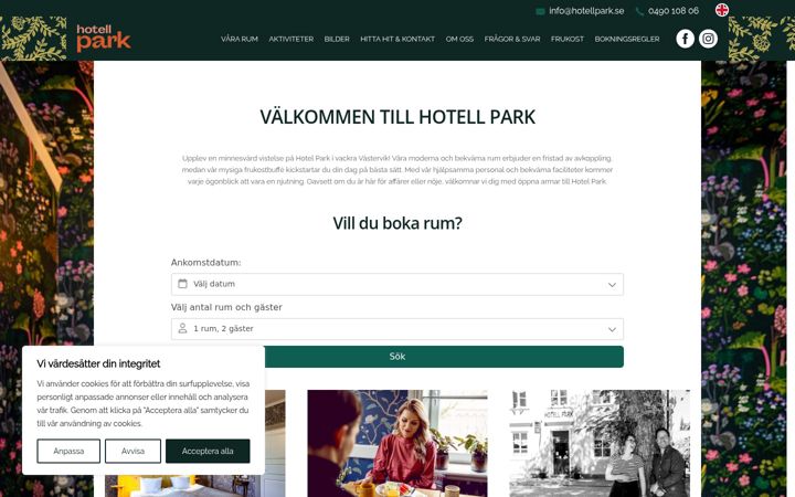 Screenshot of hotellpark.se