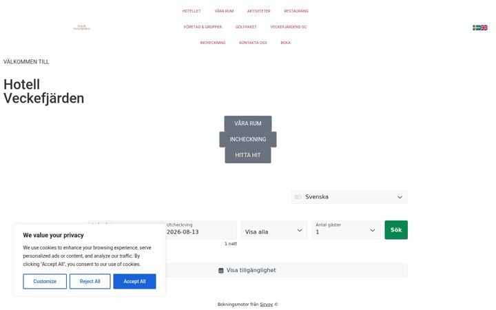 Screenshot of hotellveckefjarden.com