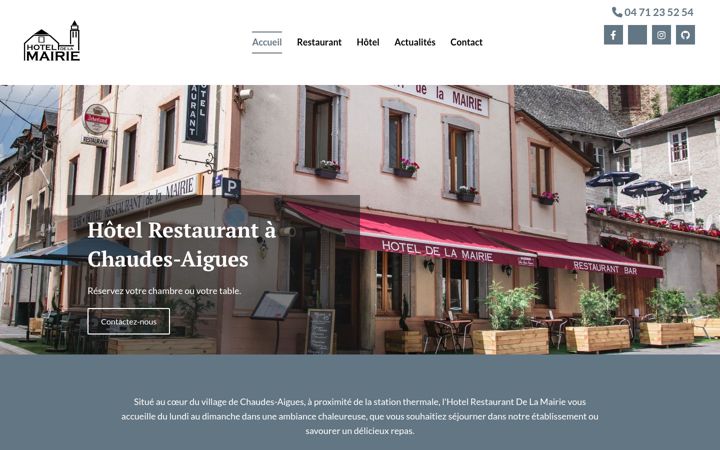 Screenshot of hotelmairiechaudesaigues.fr