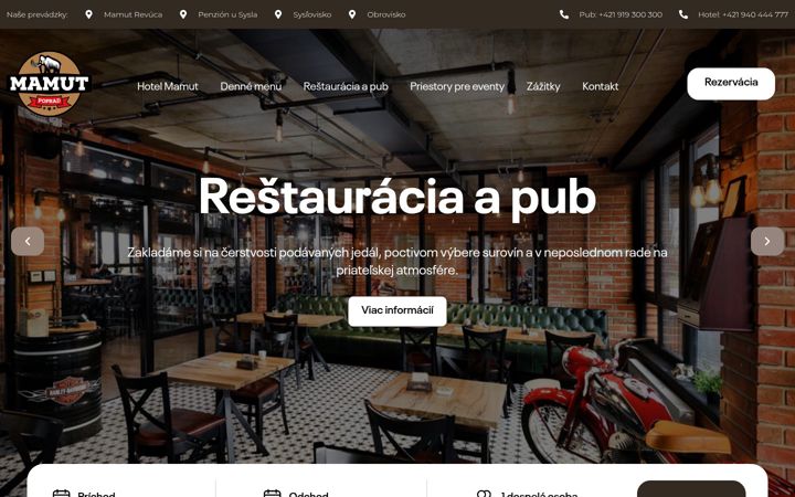 Screenshot of hotelmamut.sk