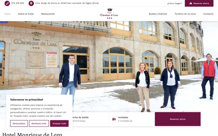 Screenshot of hotelmanriquedelara.es