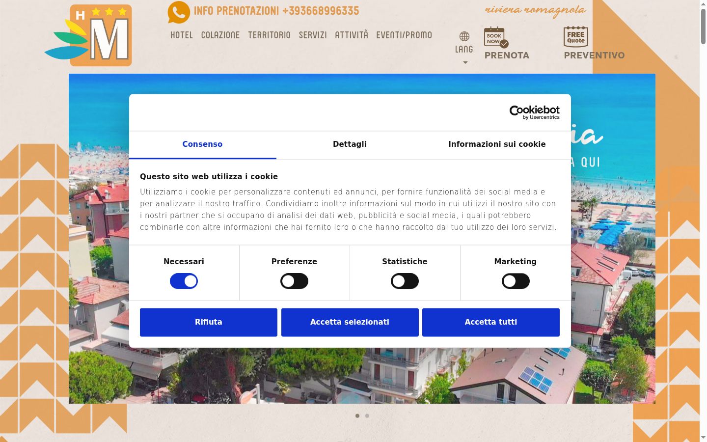 Screenshot of the consent banner shown before any interaction