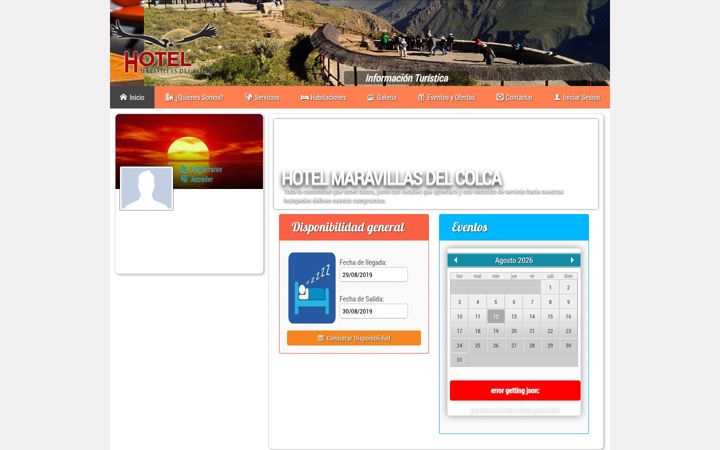 Screenshot of hotelmaravillasdelcolca.com