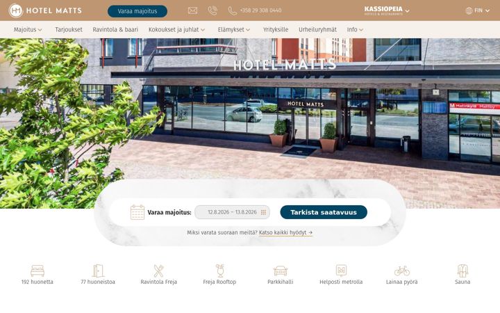 Screenshot of hotelmatts.fi
