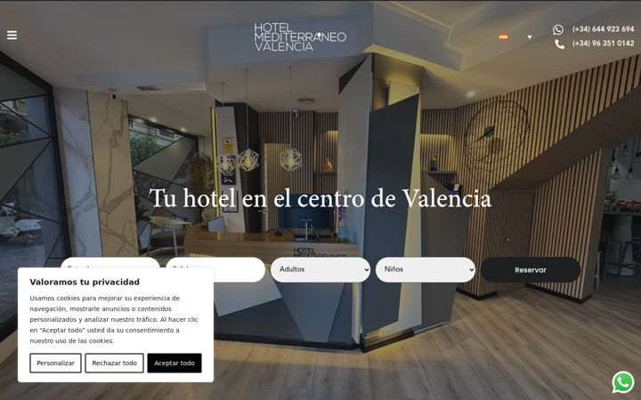 Screenshot of hotelmediterraneovalencia.com