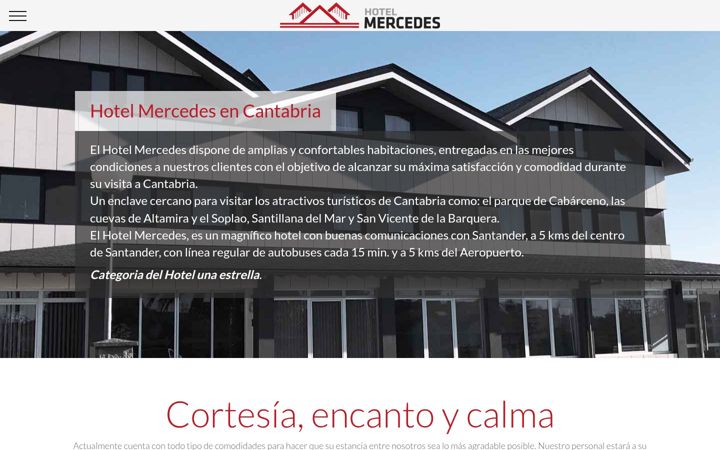 Screenshot of hotelmercedescantabria.com