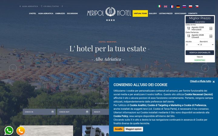 Screenshot of hotelmeripol.it