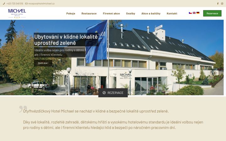 Screenshot of hotelmichael.cz