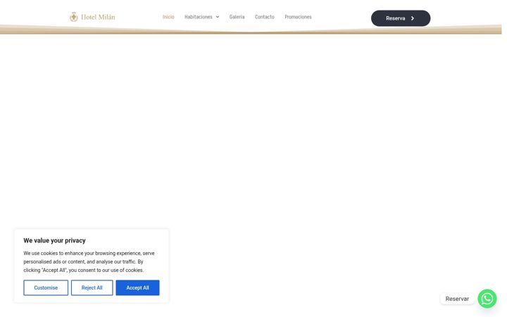 Screenshot of hotelmilancdmx.com