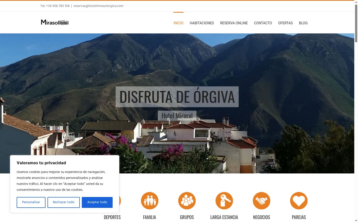 Screenshot del banner di consenso mostrato prima di qualsiasi interazione