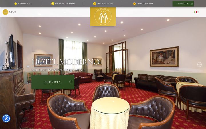 Screenshot of hotelmodernosiena.it