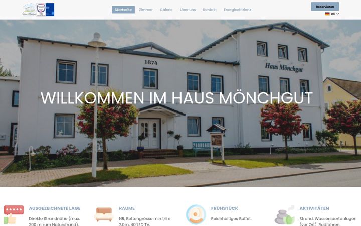 Screenshot of hotelmoenchgut.com