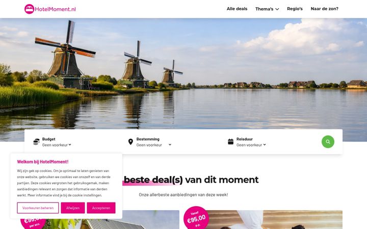 Screenshot of hotelmoment.nl