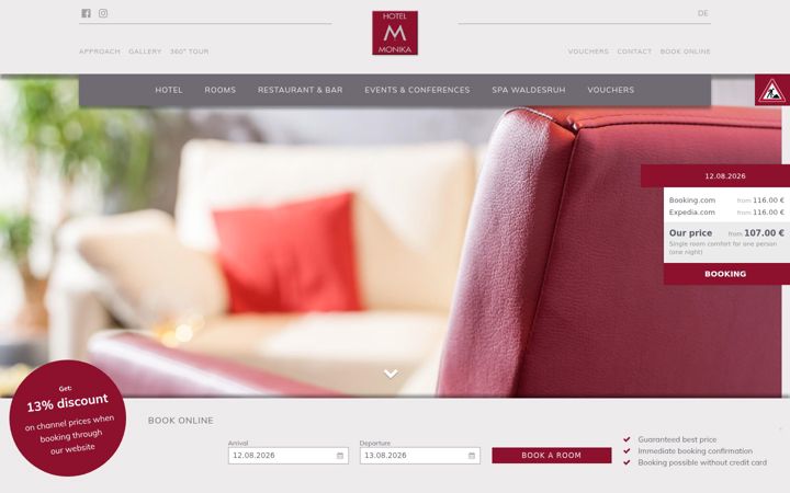 Screenshot of hotelmonika.de