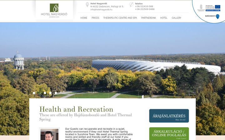 Screenshot of hotelnagyerdo.hu