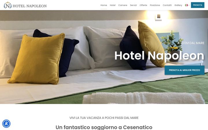 Screenshot of hotelnapoleoncesenatico.com