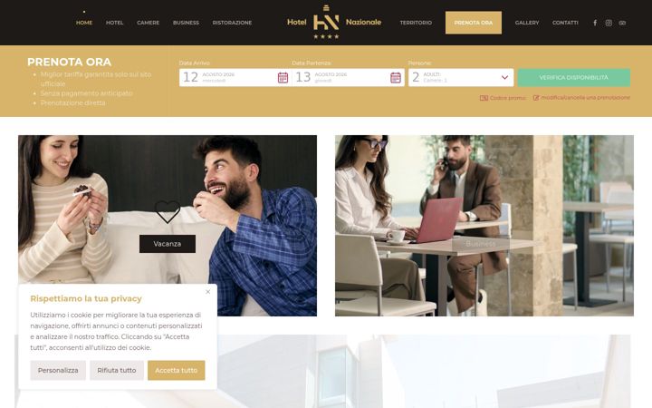 Screenshot of hotelnazionalematera.com