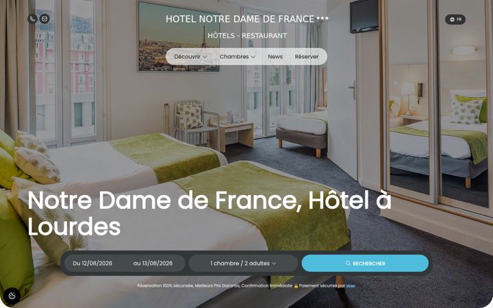 Screenshot of hotelnd-france.fr