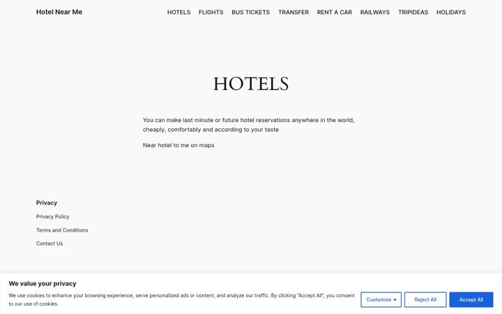 Screenshot of hotelnearme24h.com