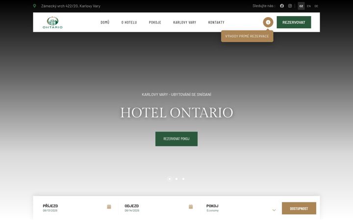 Screenshot of hotelontario.cz