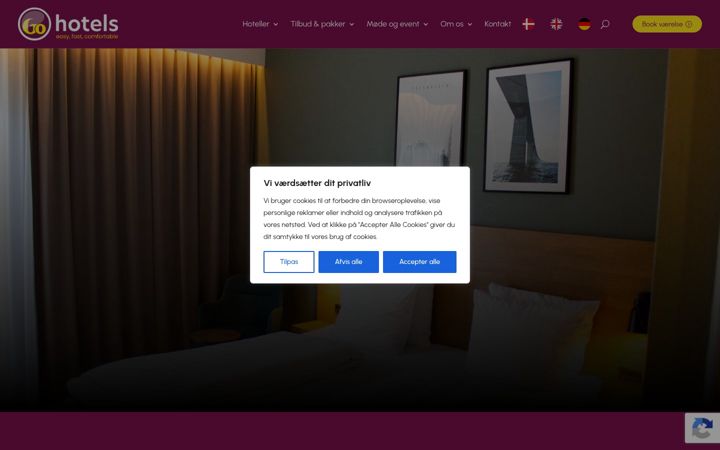Screenshot of hotelosterport.dk