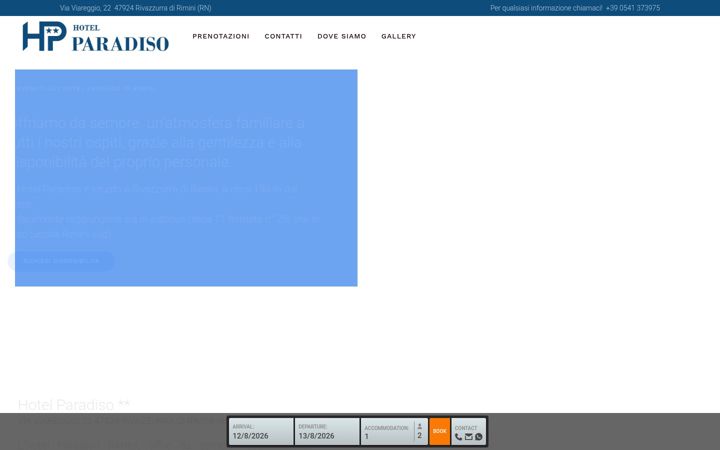 Screenshot of hotelparadisorimini.it