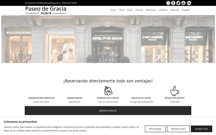 Screenshot of hotelpaseodegracia.es