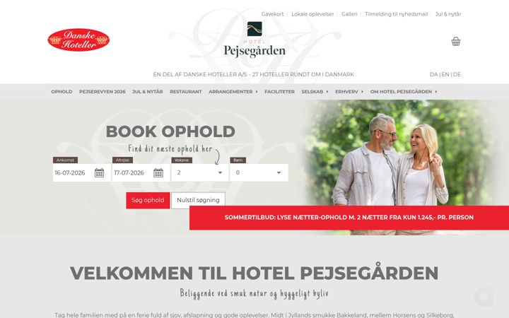 Ekrano kopija hotelpejsegaarden.dk