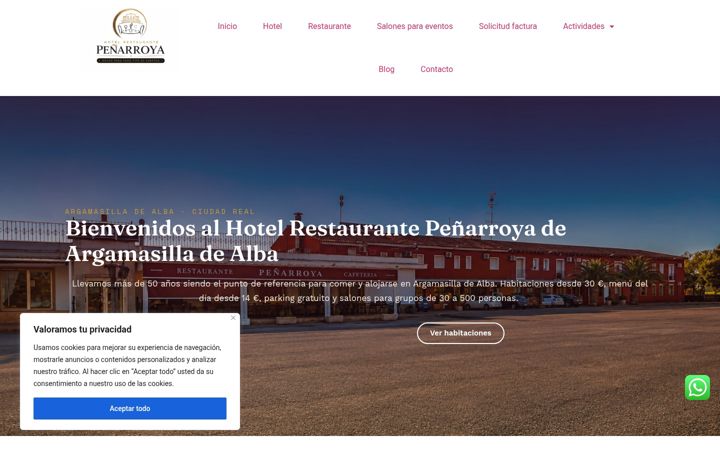 Screenshot of hotelpenarroya.com