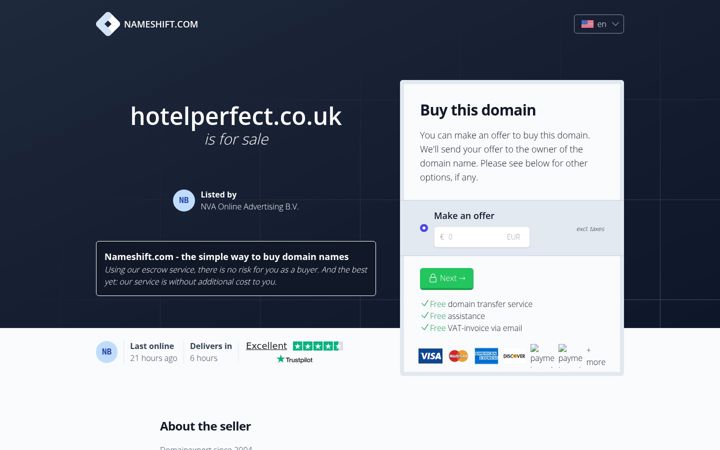 Screenshot of hotelperfect.co.uk
