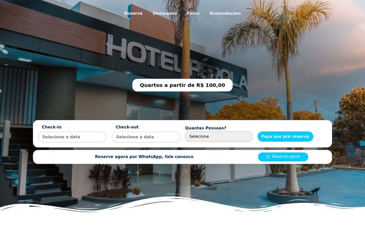 Screenshot of hotelperolapr.com.br