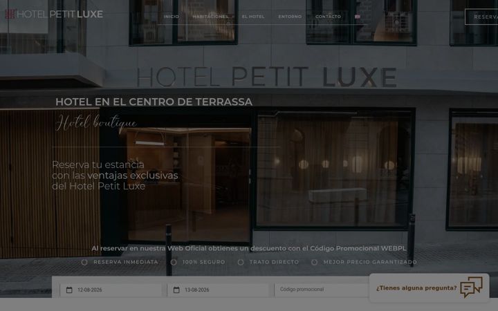Screenshot of hotelpetitluxe.cat