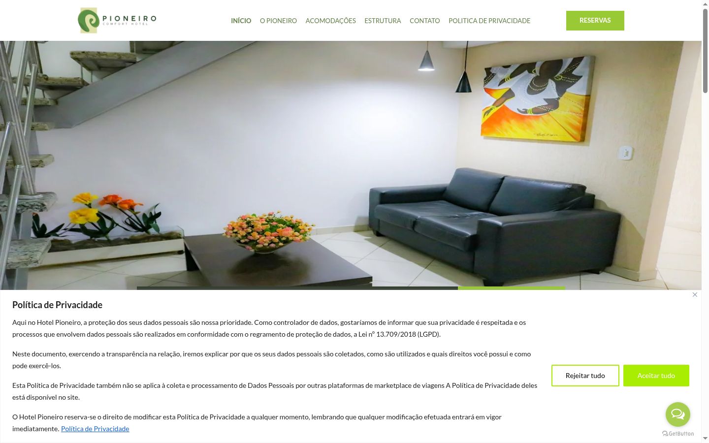 Screenshot des Einwilligungsbanners vor jeglicher Interaktion