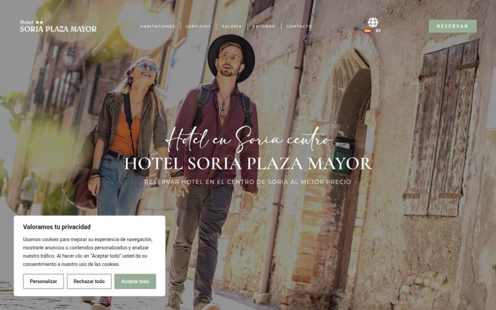 Screenshot of hotelplazamayorsoria.com