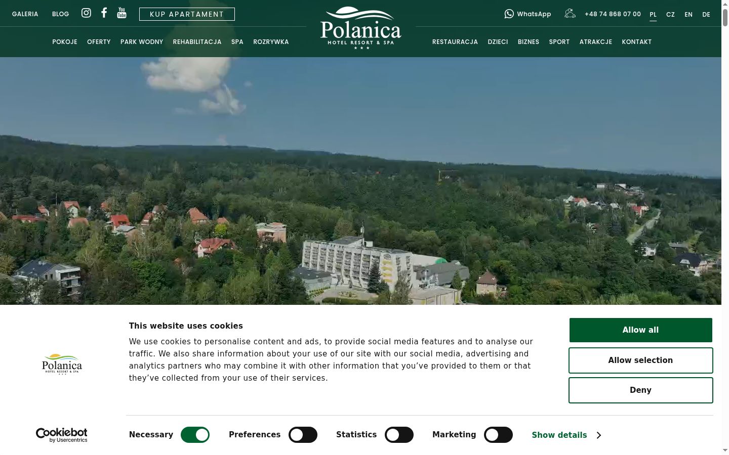 Screenshot del banner di consenso mostrato prima di qualsiasi interazione