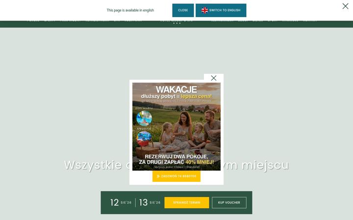 Screenshot of hotelpolanica.pl