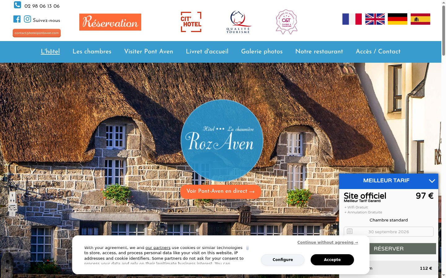 Screenshot of the consent banner shown before any interaction